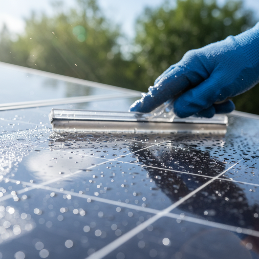 Solar panel cleaning service to restore energy output